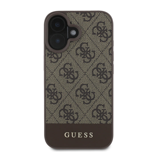 iPhone 16 Kılıf Guess Orjinal Lisanslı PU Deri Şerit Logo Dizaynlı Kılıf