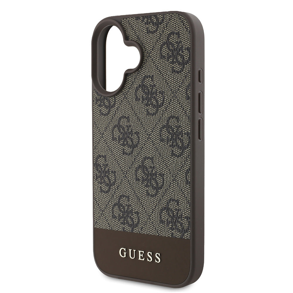 iPhone 16 Kılıf Guess Orjinal Lisanslı PU Deri Şerit Logo Dizaynlı Kılıf