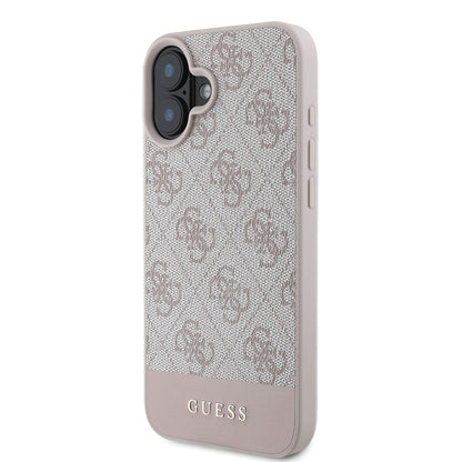 iPhone 16 Kılıf Guess Orjinal Lisanslı PU Deri Şerit Logo Dizaynlı Kılıf