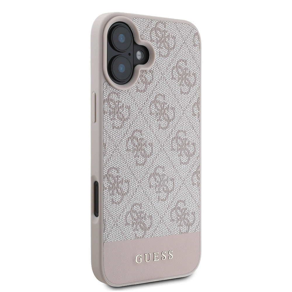 iPhone 16 Kılıf Guess Orjinal Lisanslı PU Deri Şerit Logo Dizaynlı Kılıf