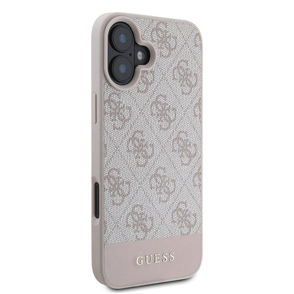 iPhone 16 Kılıf Guess Orjinal Lisanslı PU Deri Şerit Logo Dizaynlı Kılıf