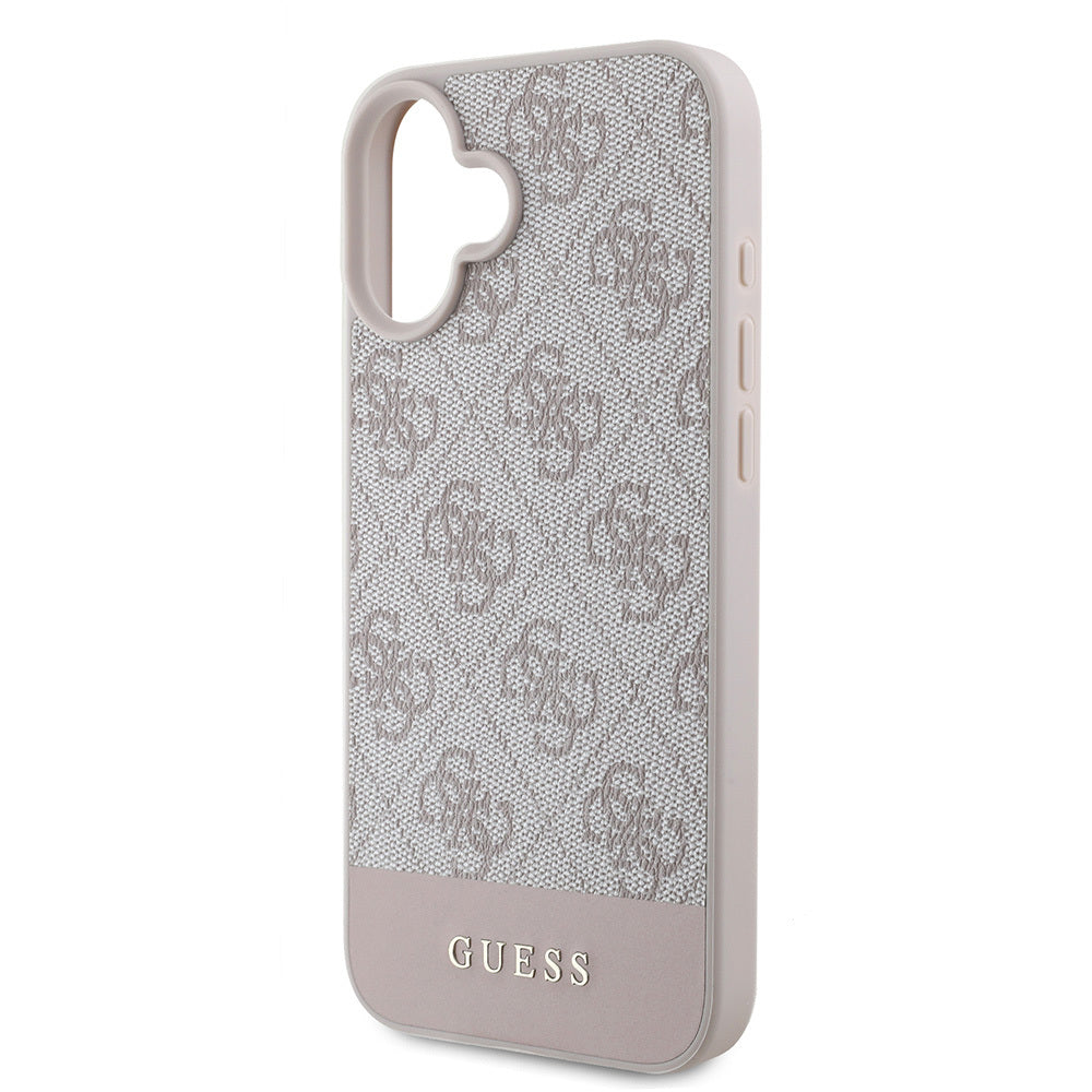iPhone 16 Kılıf Guess Orjinal Lisanslı PU Deri Şerit Logo Dizaynlı Kılıf