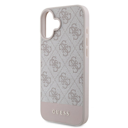 iPhone 16 Kılıf Guess Orjinal Lisanslı PU Deri Şerit Logo Dizaynlı Kılıf