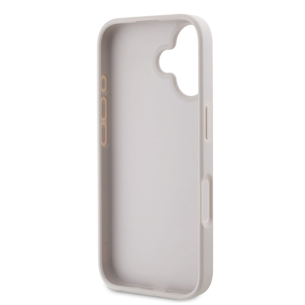 iPhone 16 Kılıf Guess Orjinal Lisanslı PU Deri Taşlı Üçgen Logo 4G Desenli Strass Kılıf