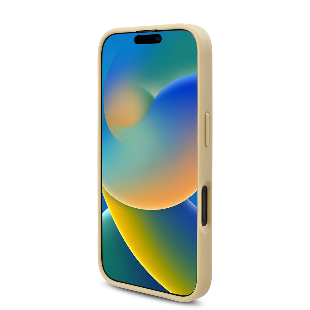 iPhone 16 Kılıf Guess Orjinal Lisanslı Taşlı Arka Yüzey Üçgen Logolu Kılıf