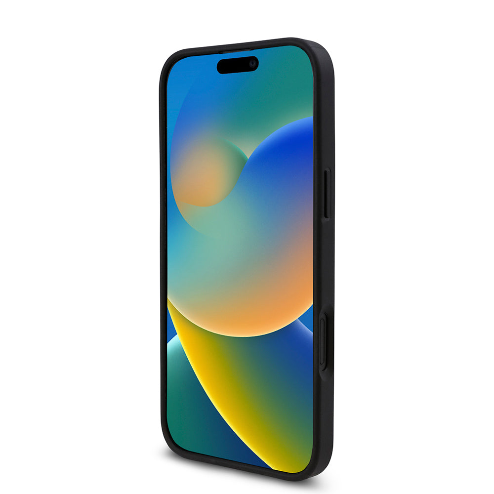 iPhone 16 Kılıf Guess Orjinal Lisanslı Taşlı Arka Yüzey Üçgen Logolu Kılıf