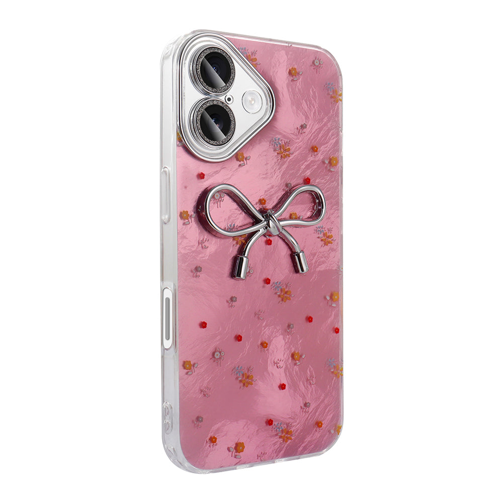 Apple iPhone 16 Kılıf Kamera Korumalı Figürlü Zore Ponti Silikon Kapak Açık Pembe
