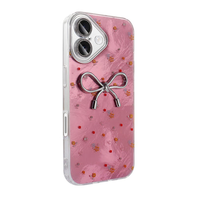 Apple iPhone 16 Kılıf Kamera Korumalı Figürlü Zore Ponti Silikon Kapak Açık Pembe