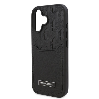 iPhone 16 Kılıf Karl Lagerfeld Orjinal Lisanslı Kartlıklı Cardslot Monogram Kılıf