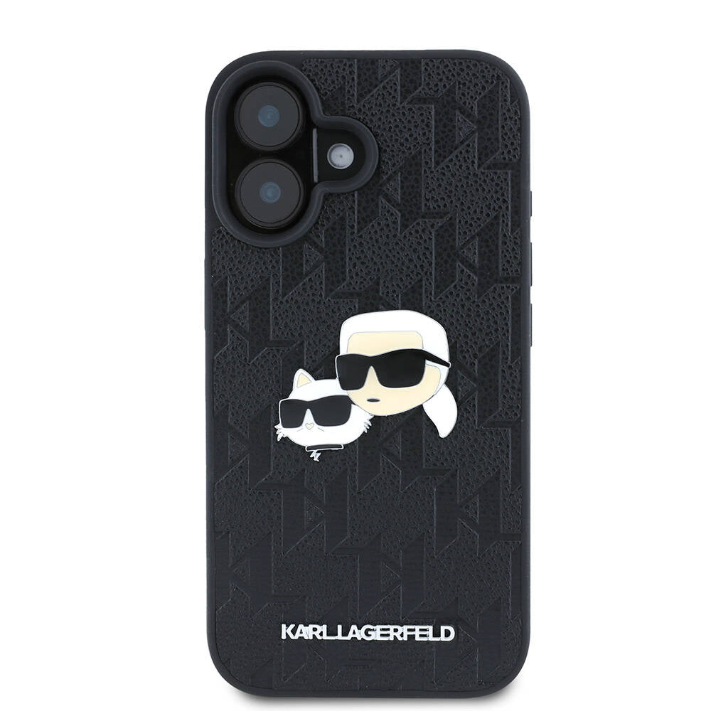 iPhone 16 Kılıf Karl Lagerfeld Orjinal Lisanslı K&C Heads Monogram Pin Kılıf