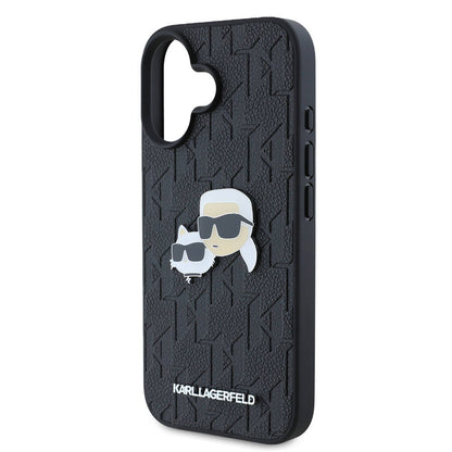 iPhone 16 Kılıf Karl Lagerfeld Orjinal Lisanslı K&C Heads Monogram Pin Kılıf