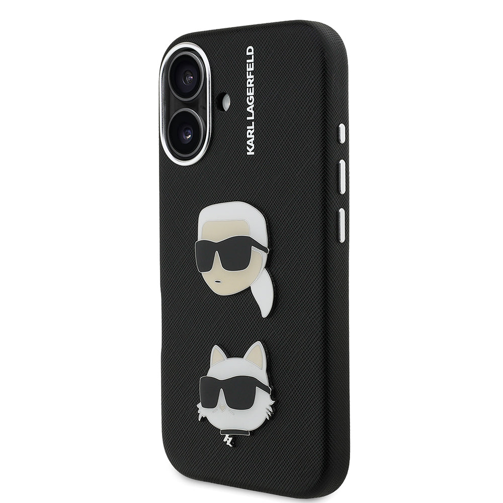 iPhone 16 Kılıf Karl Lagerfeld Orjinal Lisanslı K&C Heads Pin Kılıf