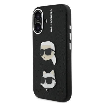 iPhone 16 Kılıf Karl Lagerfeld Orjinal Lisanslı K&C Heads Pin Kılıf