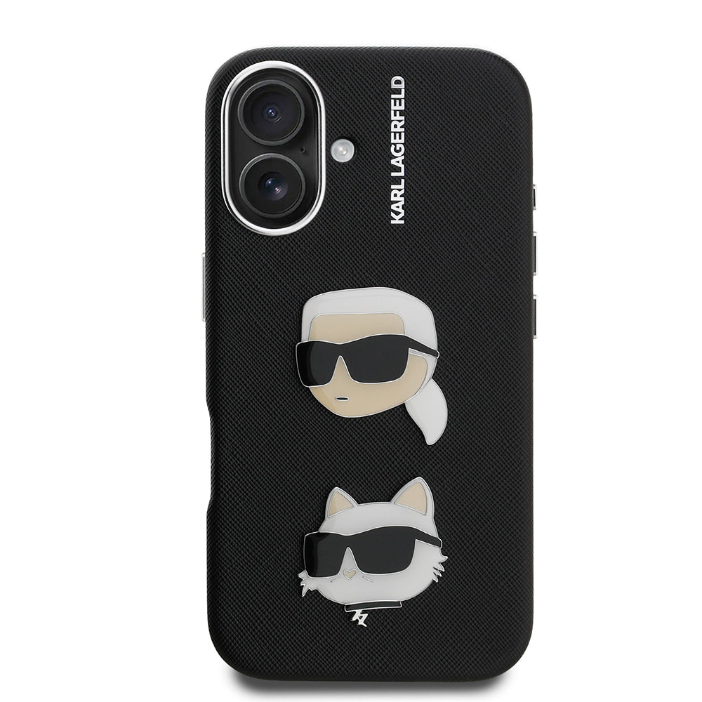 iPhone 16 Kılıf Karl Lagerfeld Orjinal Lisanslı K&C Heads Pin Kılıf
