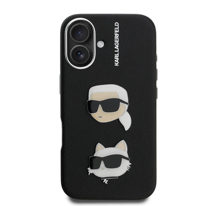 iPhone 16 Kılıf Karl Lagerfeld Orjinal Lisanslı K&C Heads Pin Kılıf