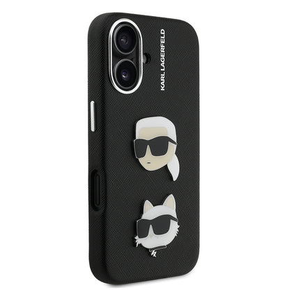 iPhone 16 Kılıf Karl Lagerfeld Orjinal Lisanslı K&C Heads Pin Kılıf
