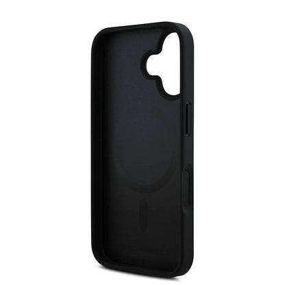 iPhone 16 Kılıf Karl Lagerfeld Orjinal Lisanslı M-safe Şarj Özellikli PU Deri Karl Heads Desenli Klasik Logolu Kılıf