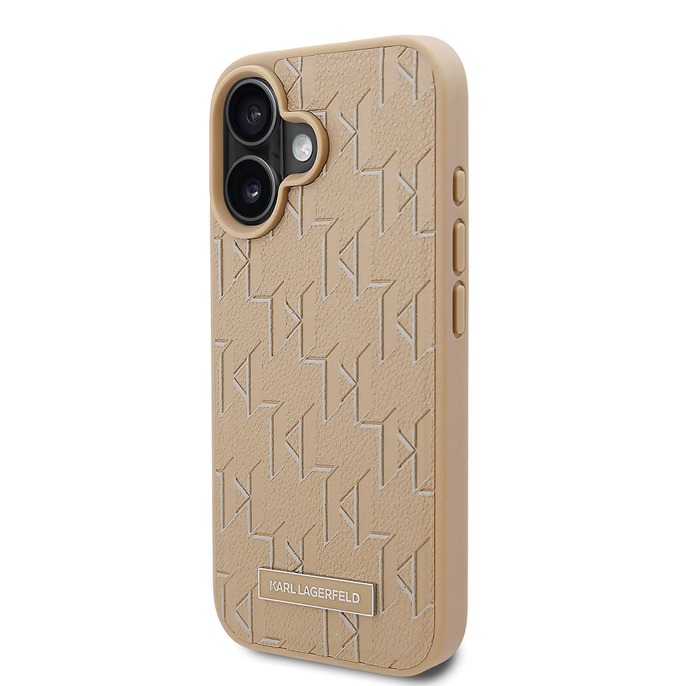 iPhone 16 Kılıf Karl Lagerfeld Orjinal Lisanslı M-safe Şarj Özellikli KL Yazılı Hot Stamp Kılıf