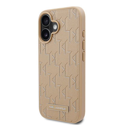 iPhone 16 Kılıf Karl Lagerfeld Orjinal Lisanslı M-safe Şarj Özellikli KL Yazılı Hot Stamp Kılıf
