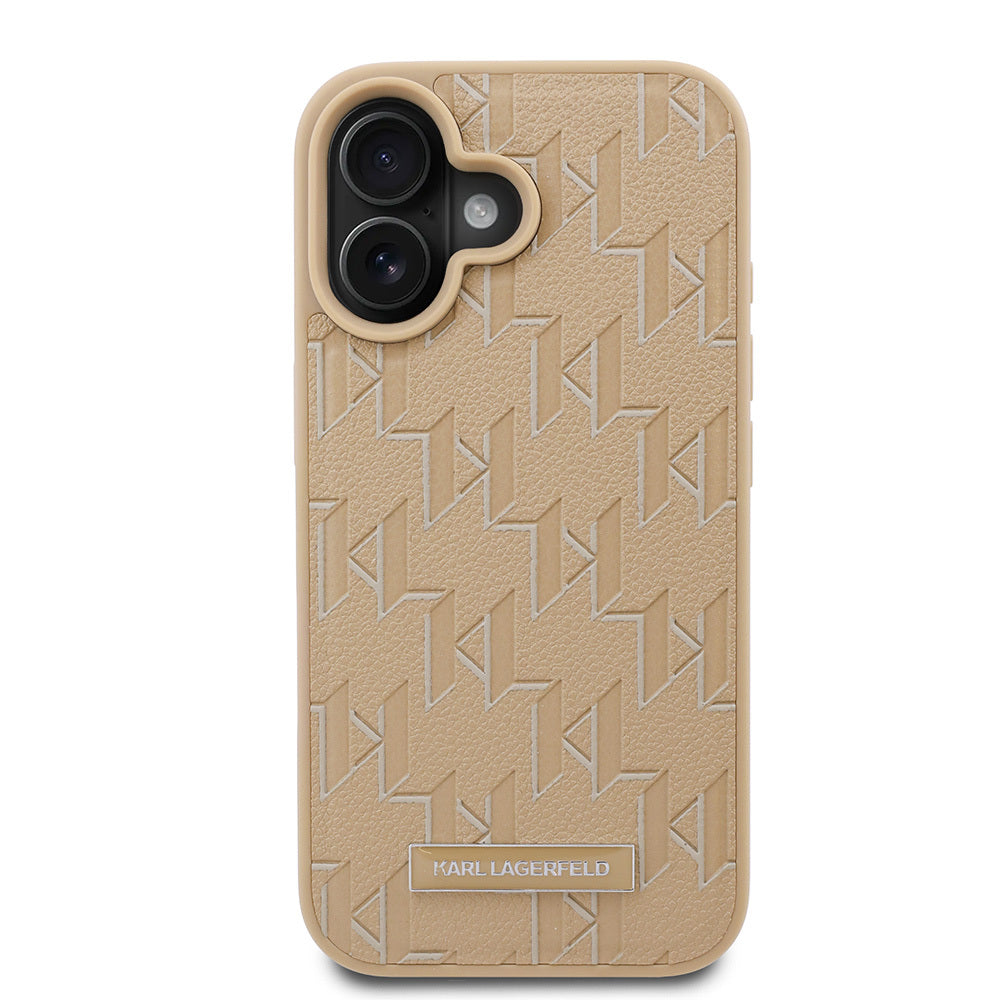 iPhone 16 Kılıf Karl Lagerfeld Orjinal Lisanslı M-safe Şarj Özellikli KL Yazılı Hot Stamp Kılıf