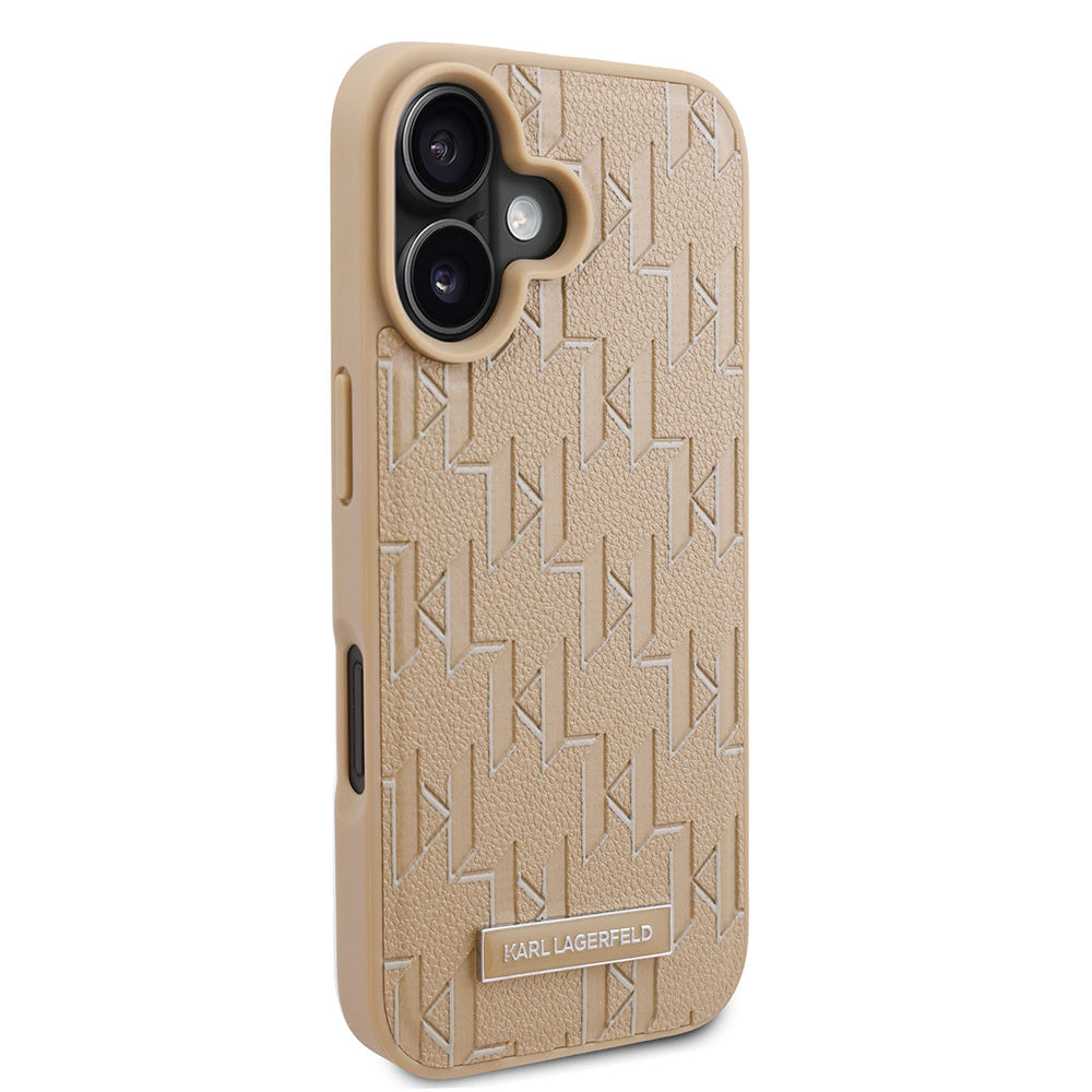 iPhone 16 Kılıf Karl Lagerfeld Orjinal Lisanslı M-safe Şarj Özellikli KL Yazılı Hot Stamp Kılıf