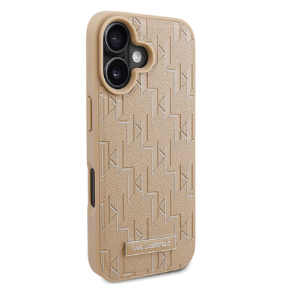 iPhone 16 Kılıf Karl Lagerfeld Orjinal Lisanslı M-safe Şarj Özellikli KL Yazılı Hot Stamp Kılıf