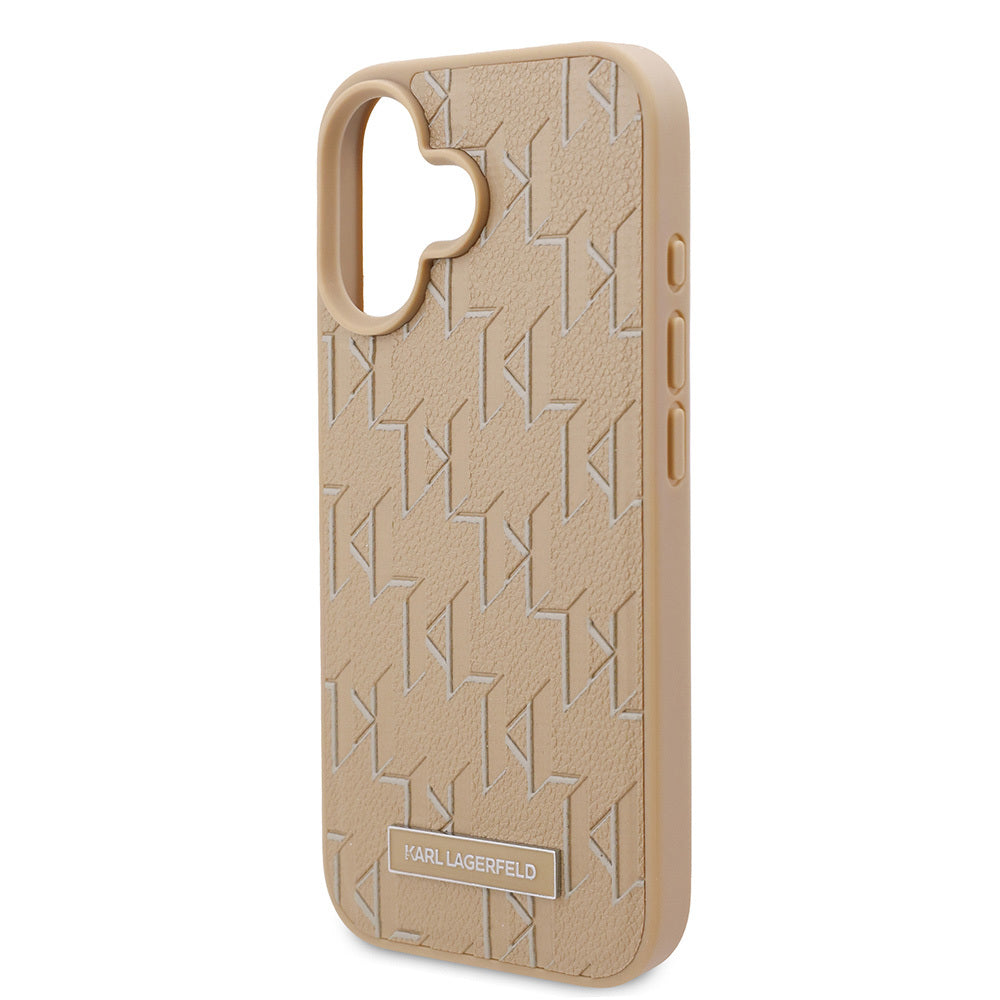 iPhone 16 Kılıf Karl Lagerfeld Orjinal Lisanslı M-safe Şarj Özellikli KL Yazılı Hot Stamp Kılıf