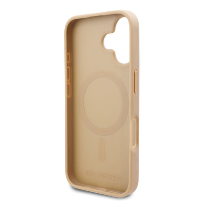iPhone 16 Kılıf Karl Lagerfeld Orjinal Lisanslı M-safe Şarj Özellikli KL Yazılı Hot Stamp Kılıf