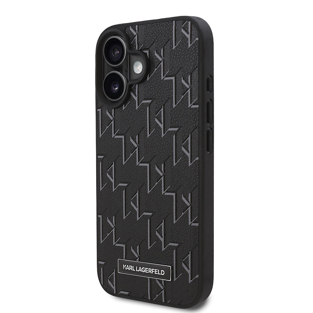 iPhone 16 Kılıf Karl Lagerfeld Orjinal Lisanslı M-safe Şarj Özellikli KL Yazılı Hot Stamp Kılıf