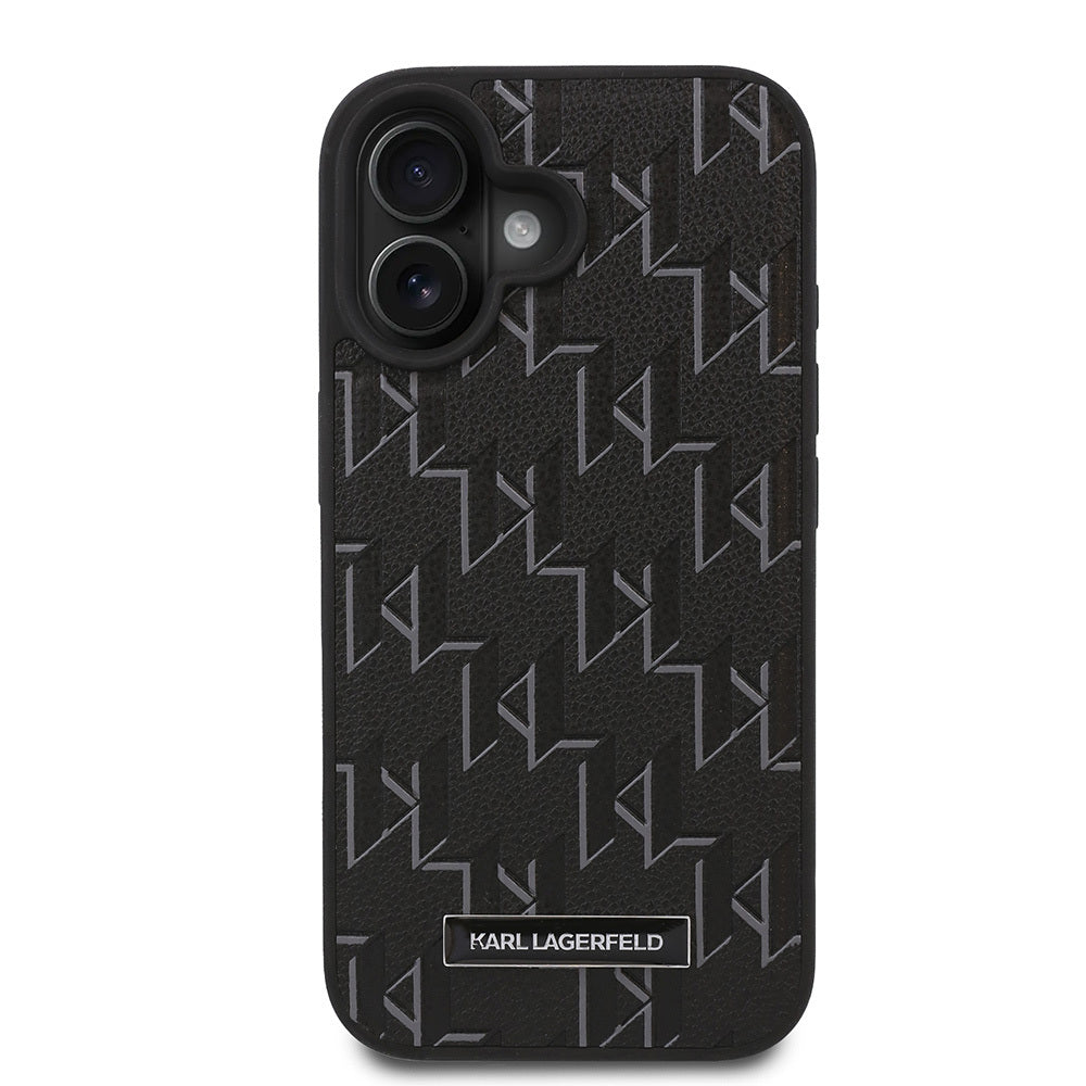 iPhone 16 Kılıf Karl Lagerfeld Orjinal Lisanslı M-safe Şarj Özellikli KL Yazılı Hot Stamp Kılıf