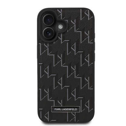 iPhone 16 Kılıf Karl Lagerfeld Orjinal Lisanslı M-safe Şarj Özellikli KL Yazılı Hot Stamp Kılıf