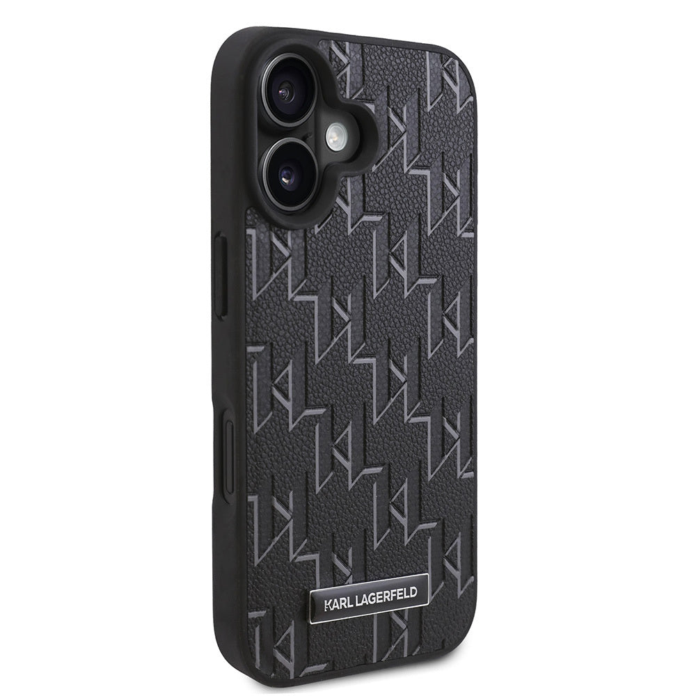 iPhone 16 Kılıf Karl Lagerfeld Orjinal Lisanslı M-safe Şarj Özellikli KL Yazılı Hot Stamp Kılıf