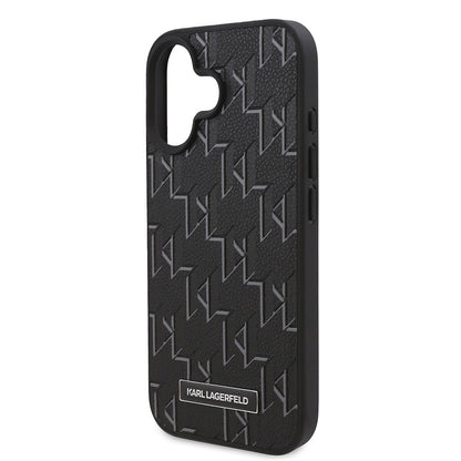 iPhone 16 Kılıf Karl Lagerfeld Orjinal Lisanslı M-safe Şarj Özellikli KL Yazılı Hot Stamp Kılıf
