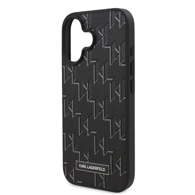 Apple iPhone 16 Kılıf Karl Lagerfeld Orjinal Lisanslı Magsafe Şarj Özellikli KL Yazılı Hot Stamp Kapak Pembe