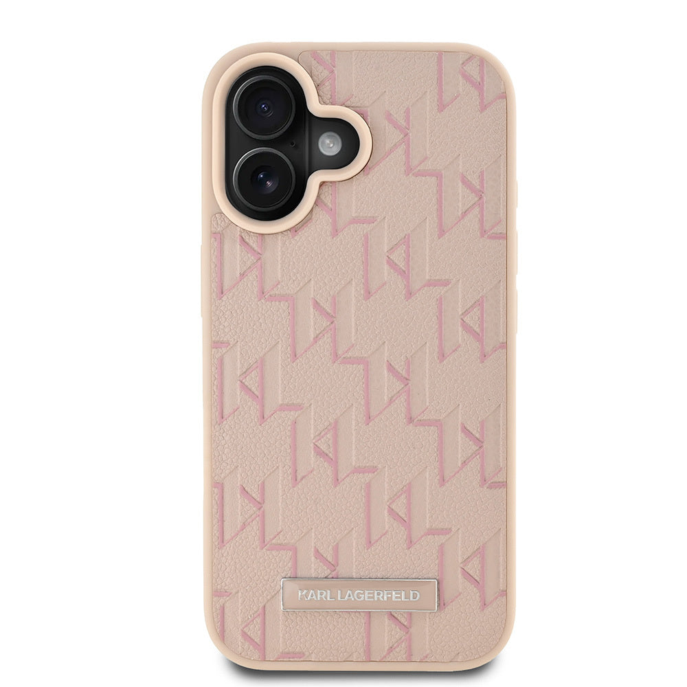 iPhone 16 Kılıf Karl Lagerfeld Orjinal Lisanslı M-safe Şarj Özellikli KL Yazılı Hot Stamp Kılıf
