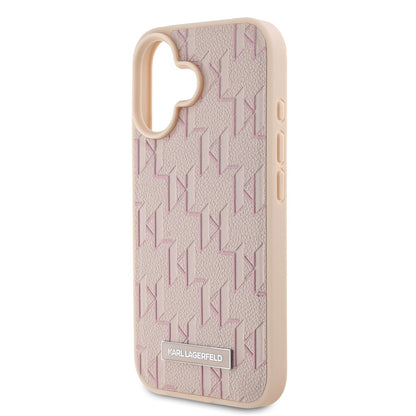 iPhone 16 Kılıf Karl Lagerfeld Orjinal Lisanslı M-safe Şarj Özellikli KL Yazılı Hot Stamp Kılıf