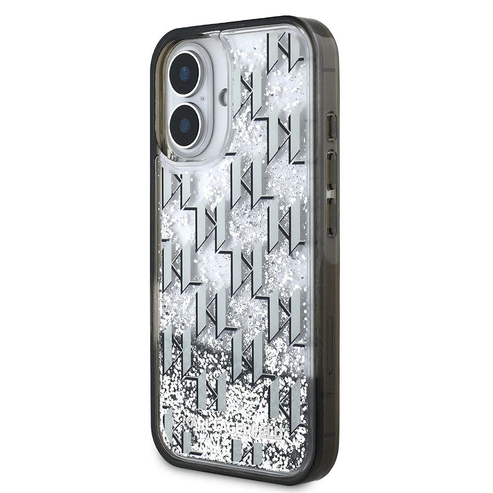 iPhone 16 Kılıf Karl Lagerfeld Orjinal Lisanslı Simli KL Yazılı Monogram Gradient Kılıf