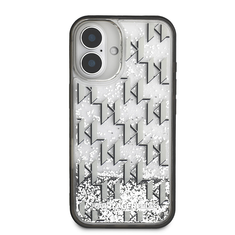 iPhone 16 Kılıf Karl Lagerfeld Orjinal Lisanslı Simli KL Yazılı Monogram Gradient Kılıf