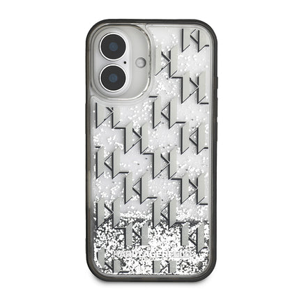 iPhone 16 Kılıf Karl Lagerfeld Orjinal Lisanslı Simli KL Yazılı Monogram Gradient Kılıf