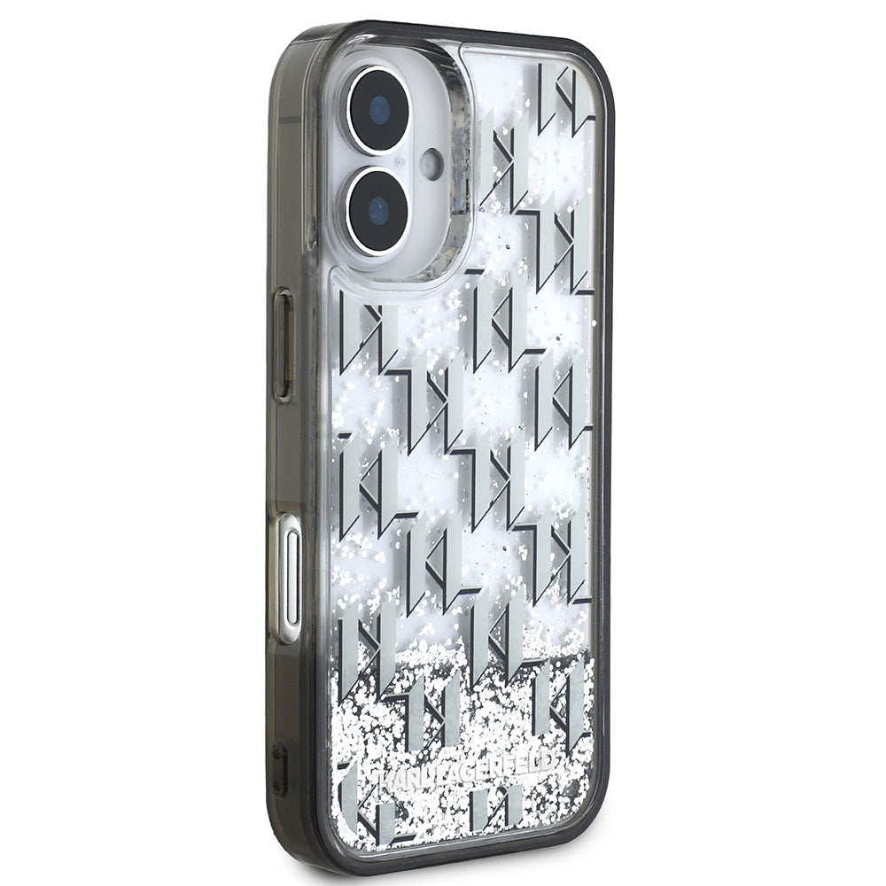 iPhone 16 Kılıf Karl Lagerfeld Orjinal Lisanslı Simli KL Yazılı Monogram Gradient Kılıf