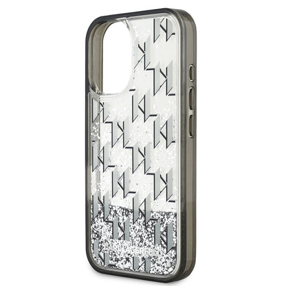 iPhone 16 Kılıf Karl Lagerfeld Orjinal Lisanslı Simli KL Yazılı Monogram Gradient Kılıf