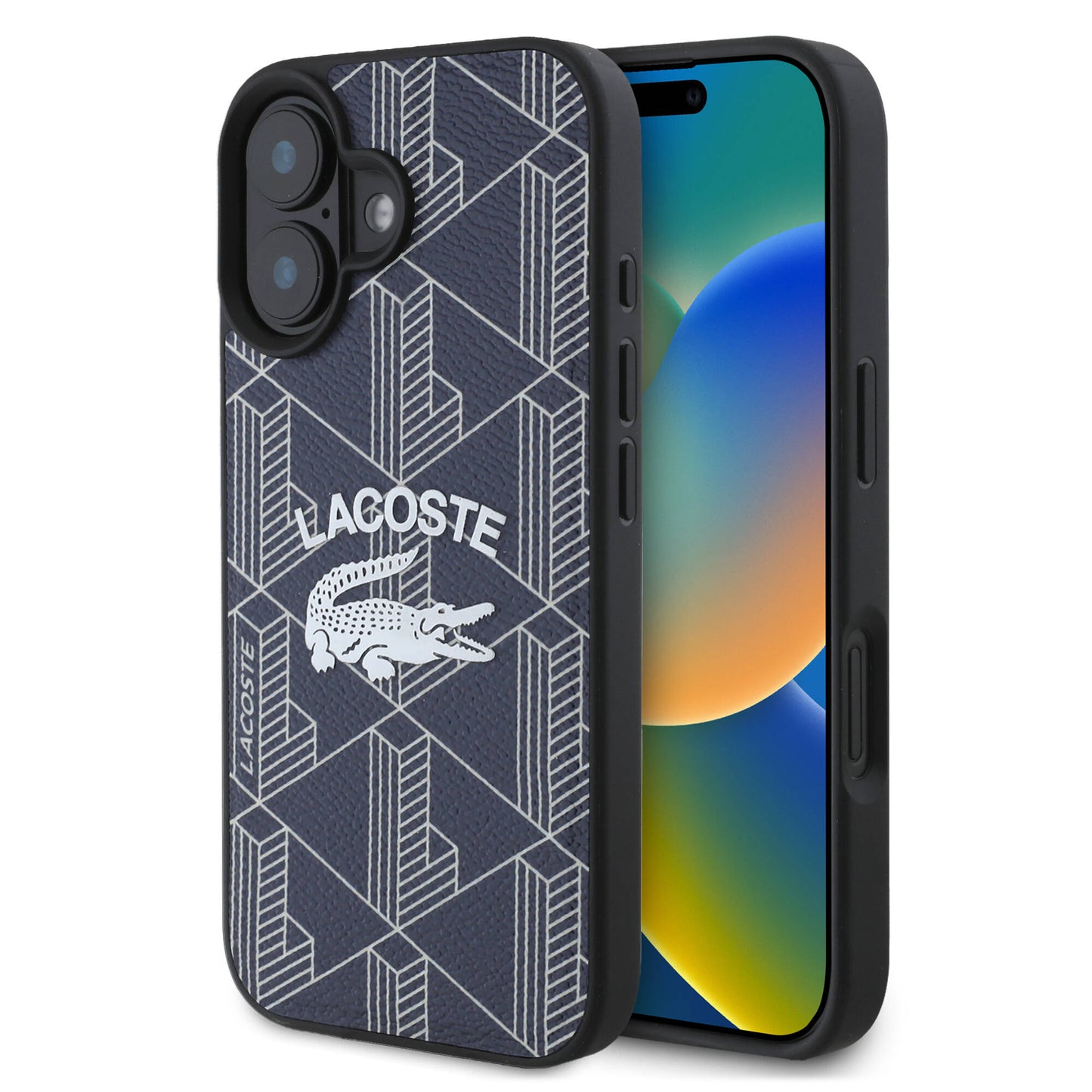 iPhone 16 Kılıf Lacoste Orjinal Lisanslı M-safe Şarj Özellikli Mono Vintage Logo Kılıf