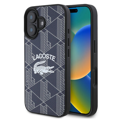 iPhone 16 Kılıf Lacoste Orjinal Lisanslı M-safe Şarj Özellikli Mono Vintage Logo Kılıf