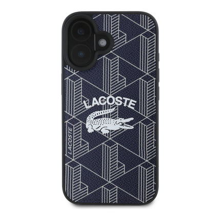 iPhone 16 Kılıf Lacoste Orjinal Lisanslı M-safe Şarj Özellikli Mono Vintage Logo Kılıf