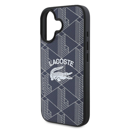 iPhone 16 Kılıf Lacoste Orjinal Lisanslı M-safe Şarj Özellikli Mono Vintage Logo Kılıf