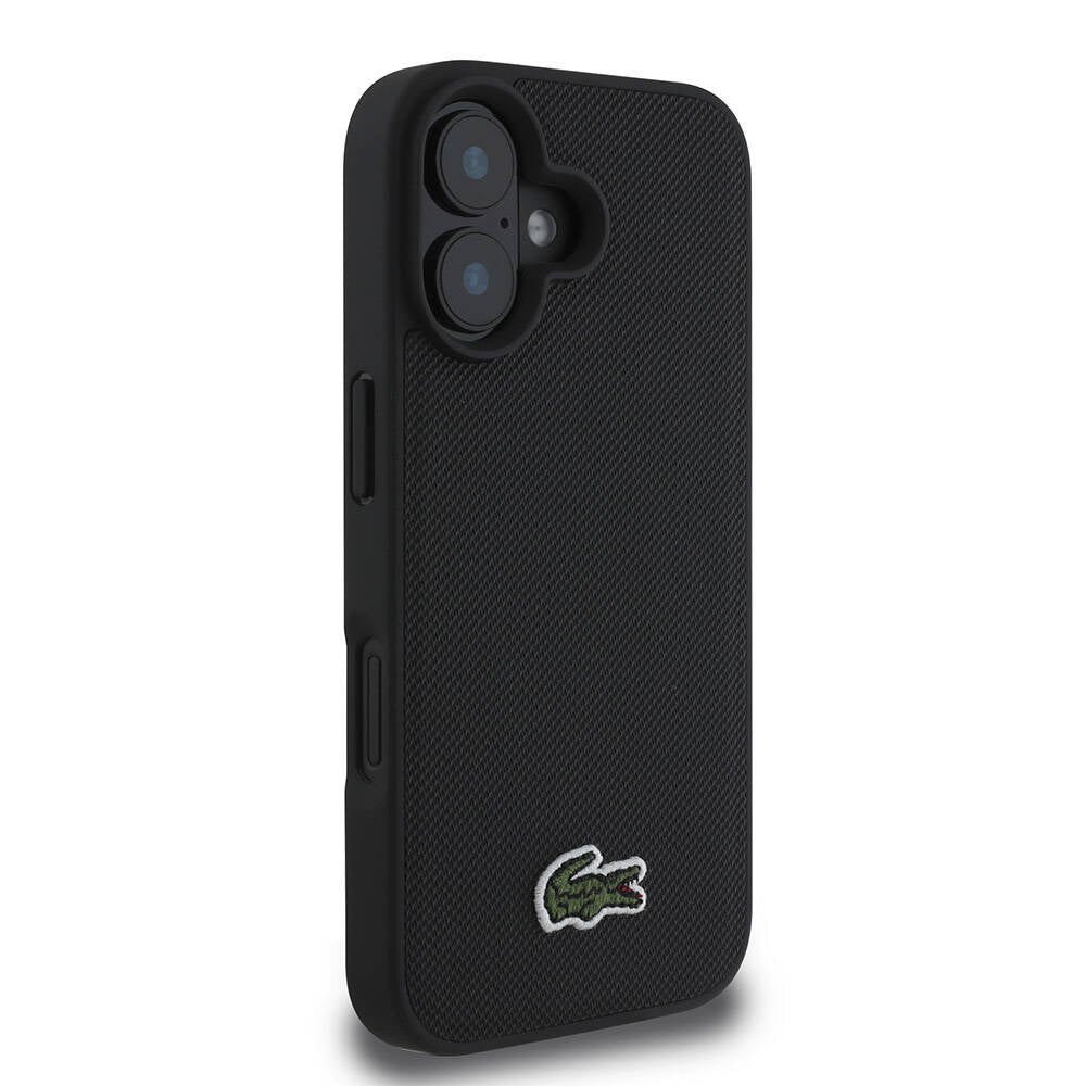 iPhone 16 Kılıf Lacoste Orjinal Lisanslı PU Pike Desenli Arka Yüzey İkonik Timsah Dokuma Logolu Kılıf