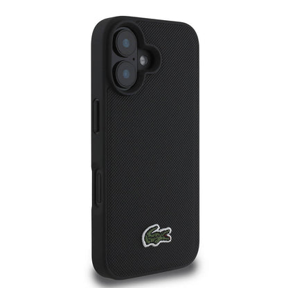 iPhone 16 Kılıf Lacoste Orjinal Lisanslı PU Pike Desenli Arka Yüzey İkonik Timsah Dokuma Logolu Kılıf