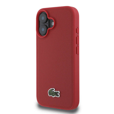 Apple iPhone 16 Kılıf Lacoste Orjinal Lisanslı PU Pike Desenli Arka Yüzey İkonik Timsah Dokuma Logolu Kapak Yeşil