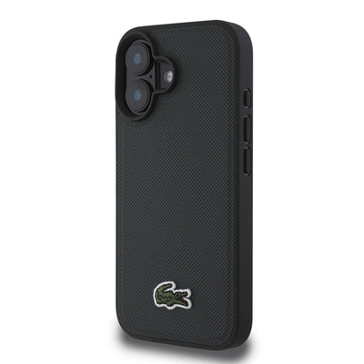 Apple iPhone 16 Kılıf Lacoste Orjinal Lisanslı PU Pike Desenli Arka Yüzey İkonik Timsah Dokuma Logolu Kapak Yeşil