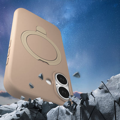 Apple iPhone 16 Kılıf M-safe Şarj Özellikli Standlı Zore Samara Kapak Pembe